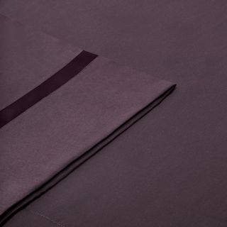 Madison Park Madison Park Vitale 300 Thread Count Cotton Sateen Sheet Set With Ribbon Trim Purple Size Queen