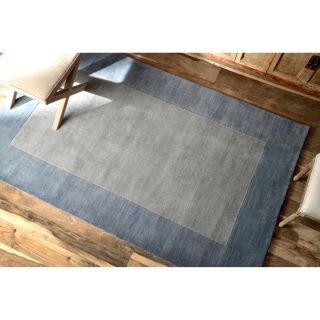 Nuloom Nuloom Handmade Zen Solid Border Wool Rug (83 X 11) Blue Size 83 x 11