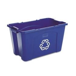 Rubbermaid Commercial 18 gallon Stacking Recycle Rectangular Blue Bin