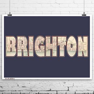 vintage map city print by all things brighton beautiful