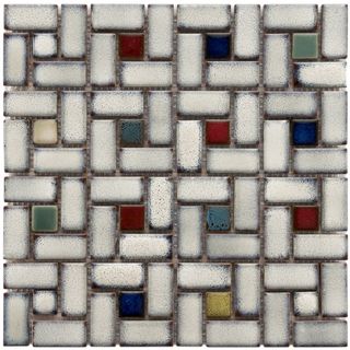 Somertile Tuscan Spiral Cascade Ceramic Mosaic Tiles 12 X 12 Each (pack Of 10)