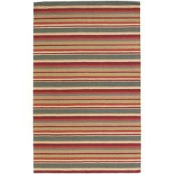 Hand tufted Mandara Multicolor Striped New Zealand Wool Rug (9 X 13)