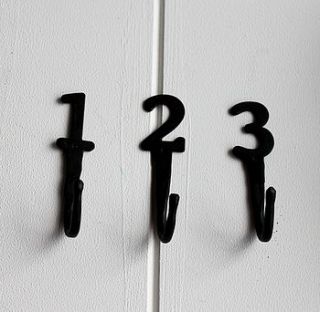 number hooks by posh totty designs interiors