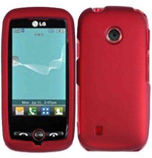 Red Hard Case Cover for LG Beacon MN270 Attune UN270 Cell Phones & Accessories