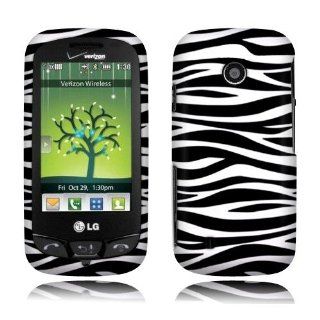 LG Cosmos Touch VN270 Black/White Zebra Rubberized Cover Cell Phones & Accessories