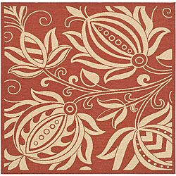 Indoor/ Outdoor Andros Red/ Natural Rug (710 Square)