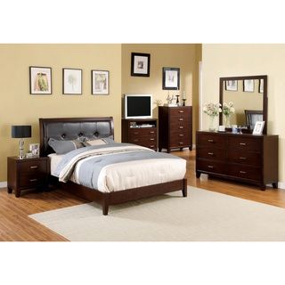 Furniture Of America Furniture Of America Webster Brown Cherry Finish 4 piece Queen size Bed Set Brown Size Queen