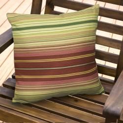 17 inch Outdoor Kinnabari Stripe Square Accent Pillow (set Of 2)