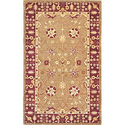 Hand knotted Harvest Moon Gold Wool Traditional Rug (6 X 9)