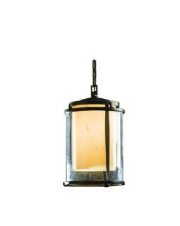 Hubbardton Forge 365615 17 ZT283 Transitional Styled 1 Light Pendant with Stone Inner Glass Shades, Opaque Dark Smoke Finish   Ceiling Pendant Fixtures  