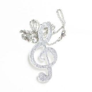 treble clef acrylic pendant necklace by hannah makes things