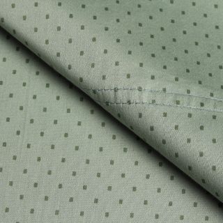 Elite Home Products Carlton Printed Dot Full size Sateen Sheet Set Green Size Full
