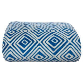 Lcm Home Fashions, Inc. Luxury Printed Square Blanket Blue Size Twin