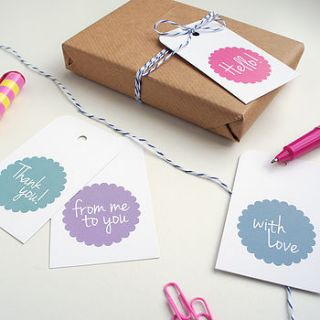 set of eight message gift tags by dutches