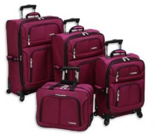 Leisure Luggage Lightweight Collection Berry 360 4 Piece Set, Berry, One Size Clothing