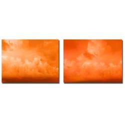 Miguel Paredes 'Orange Clouds' 2 panel Art Set Trademark Fine Art Canvas