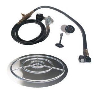 36" SS Fire Pit Ring Burner Kit With Pan Lp Connection Kit  Patio, Lawn & Garden