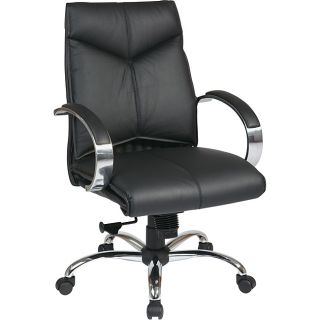 Deluxe Mid back Executive Black Leather Chair