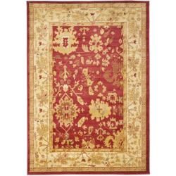 Oushak Red/ Cream Powerloomed Traditional Rug (4 X 57)