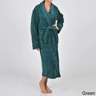 La Cera La Cera Womens Satin Trimmed Shawl Collar Spa Robe Green Size S (4  6)