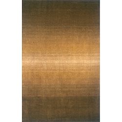 Hand tufted Manhattan Ombre Olive Wool Rug (80 X 110)