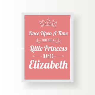 personalised children's princess print by parkins interiors