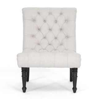 Baxton Studio Caelie Beige Linen Modern Lounge Chair