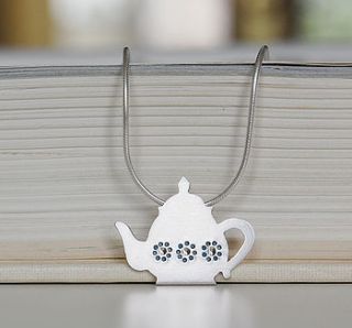 sterling silver tea pot necklace by shere design