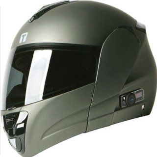 Torc Solid with Blinc Bluetooth Adult Interstate T 22B Street Bike Racing Motorcycle Helmet   Flat Titanium / X Small Automotive