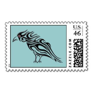 Glossy Black Raven Tattoo Stamps