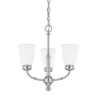 Capital Lighting 4573PN 289 Flynn 3 Light Chandelier, Polished Nickel Finish with Soft White Glass    
