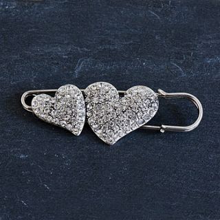 jessie diamante heart brooch by bloom boutique