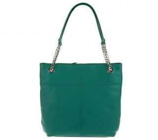 Tignanello Pebble Leather Charming Chain Tote Bag —