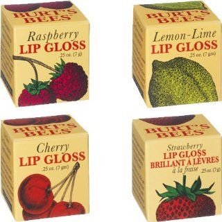 Burts Bees Lip Gloss   8 Count Variety Pack (Strawberry, Cherry, Raspberry, Lemon/Lime) Health & Personal Care