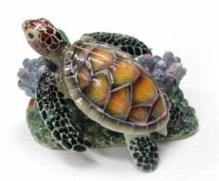 Northern Rose SEA TURTLE on CORAL MINIATURE New PORCELAIN R291   Collectible Figurines