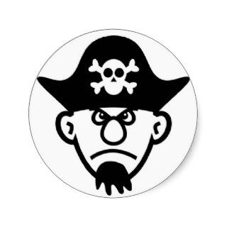 Angry Pirate Round Sticker
