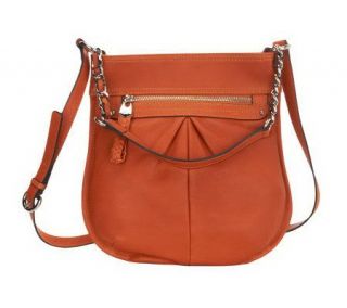 B. Makowsky Glove Leather Convertible Crossbody Bag with Chain —