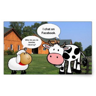 Farm animals cute cartoon funny facebook chat rectangular sticker