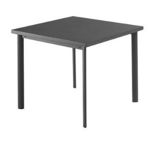 EmuAmericas 305 28 in Square Table w/ Solid Steel Top, Tubular Legs, Black, Each  Cookware  Patio, Lawn & Garden