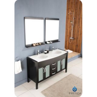 Fresca Classico Infinito 60 Modern Double Sink Bathroom Vanity Set