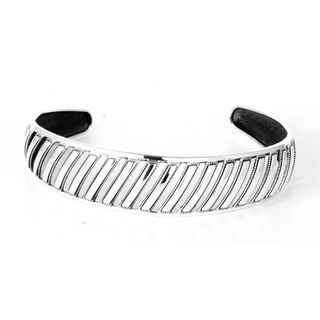 LucyNatalie Sterling Silver Classic Bead Edge Cuff Bracelet Sterling Silver Bracelets