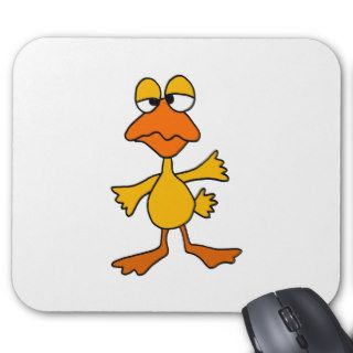 Funny Sad Duck Cartoon Mousepads
