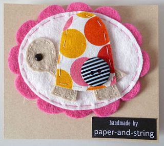 tortoise felt and fabric brooch by paper and string