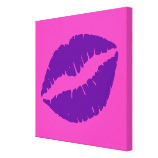 Pink and Purple Lips Gallery Wrapped Canvas