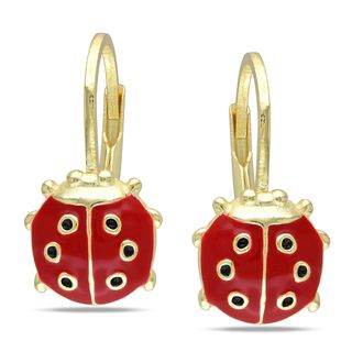 Miadora 18k Goldplated Silver Children's Ladybug Earrings Miadora Children's Earrings