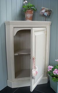 hand painted corner cupboard by rectory blue