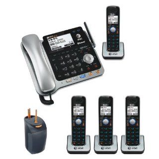 AT&T TL86109 DECT 6.0 2 line Bluetooth Cord/Cordless Phone System Includes Four Expandable Handsets Bundle  Cordless Telephones  Electronics