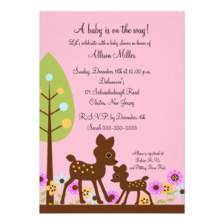 Woodland Baby Deer Baby Shower Invitation