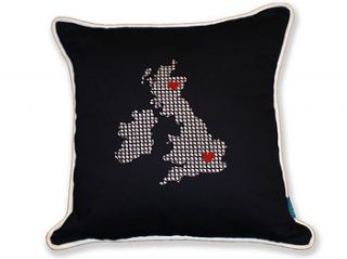 embroidered uk and ireland cushion by kate sproston design