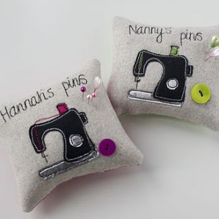 personalised sewing machine pin cushion by rosiebull designs